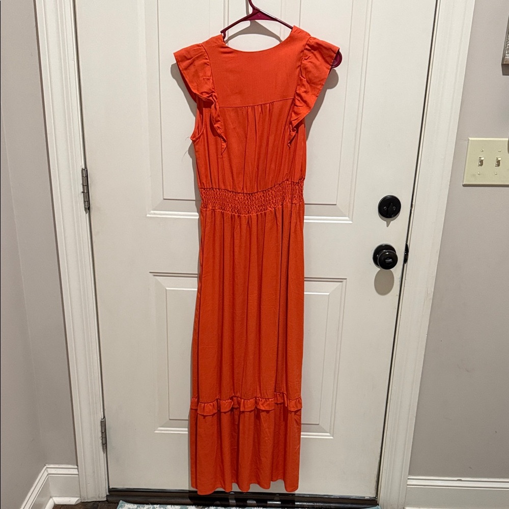 Elegant Orange Maxi Dress - Picture 2 of 2